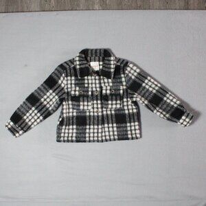 Cat & Jack Plaid Fuzzy Flannel Jacket Kids Size 4/5 NWOT